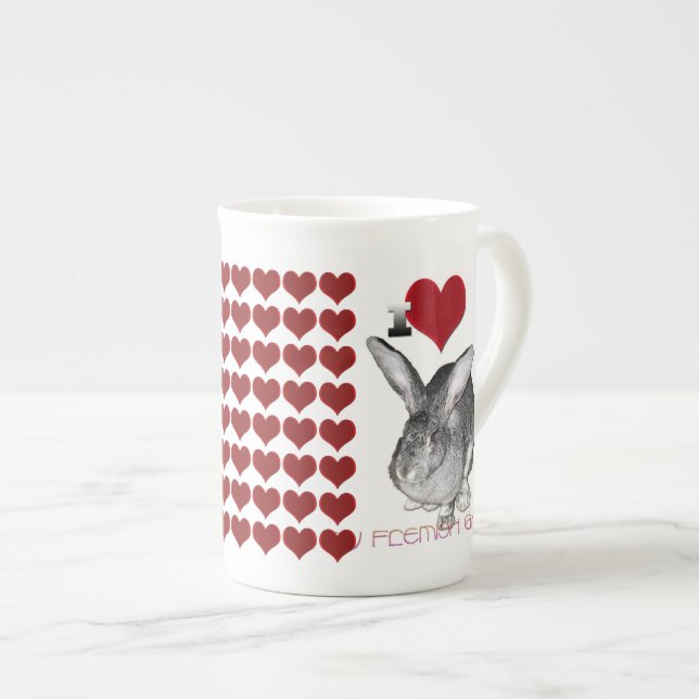 I Love My Flemish Giant Bunny Bone China Mug (Front Right)