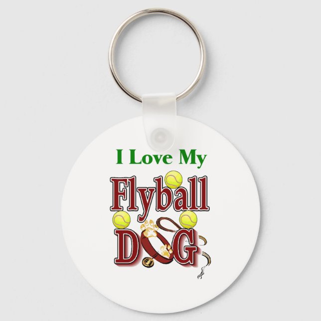 I love my flyball dog keychain (Front)