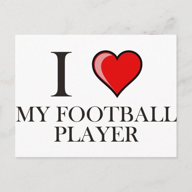 I Love My Football Player Postcard (Front)