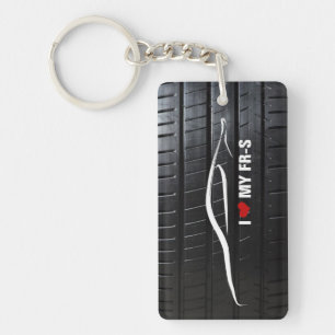 I Love My FR-S with tire tread Keychain