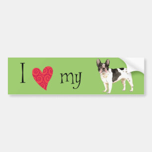 I Love my French Bulldog Bumper Sticker