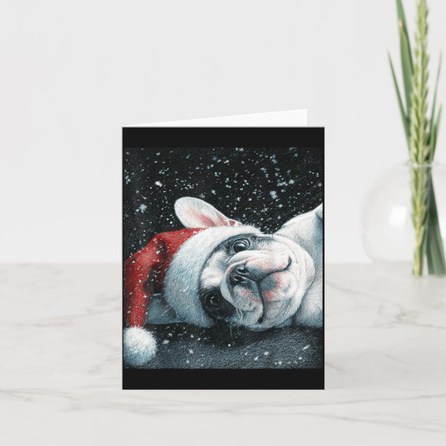 I Love My French Bulldog Christmas Cute  Card (Front)