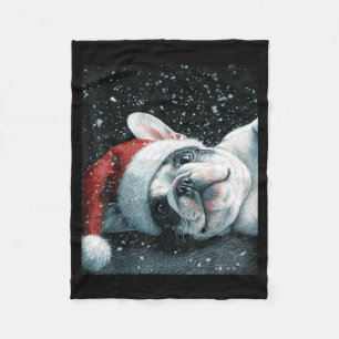 I Love My French Bulldog Christmas Cute  Fleece Blanket