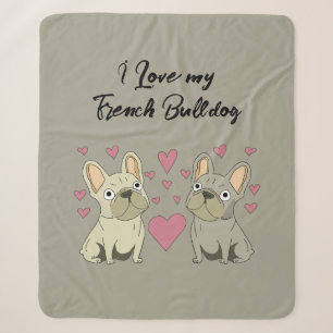 I Love my French Bulldog Sherpa Blanket