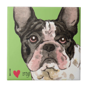 I Love my French Bulldog Tile