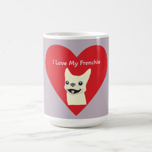 I love my Frenchie, Lavender Coffee Mug