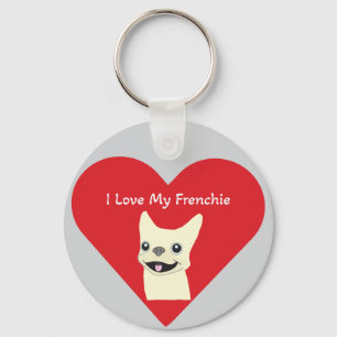 I love my Frenchie, Lavender Keychain