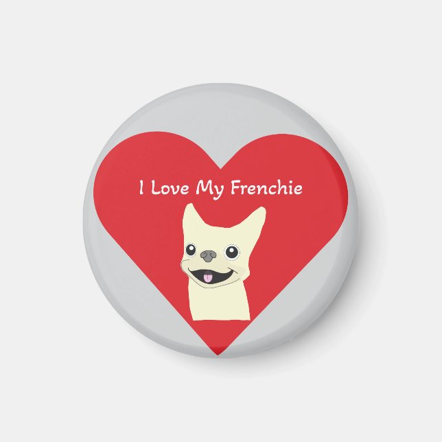 I love my Frenchie, Lavender Magnet (Front)