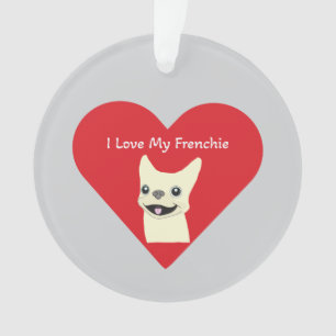 I love my Frenchie, Lavender Ornament