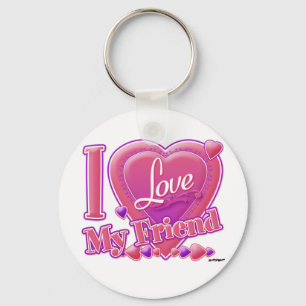 I Love My Friend pink/purple - heart Keychain