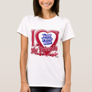 I Love My Friends red heart - photo T-Shirt