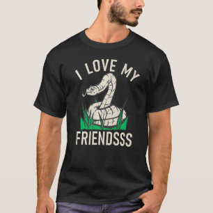 I Love My Friendsss Funny Snake T-Shirt