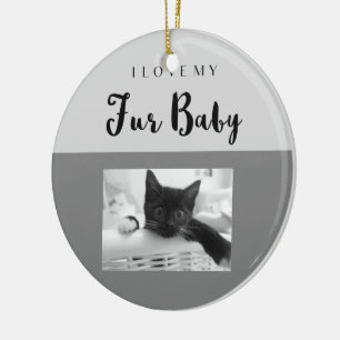 I Love My Fur Baby Custom Ornament