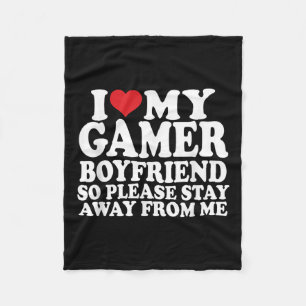 I Love My Gamer Boyfriend Heart Bf Video Games, Ga Fleece Blanket