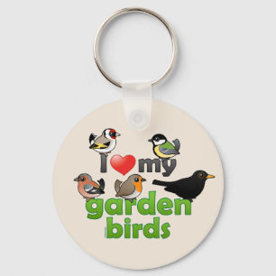 I Love My Garden Birds Keychain