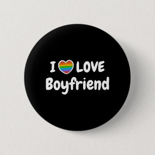 I Love My Gay Boyfriend LGBT hippie 2 Inch Round Button