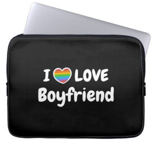 I Love My Gay Boyfriend LGBT hippie Laptop Sleeve
