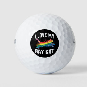 I Love My Gay Cat Funny Rainbow Pride Lgbt Golf Balls