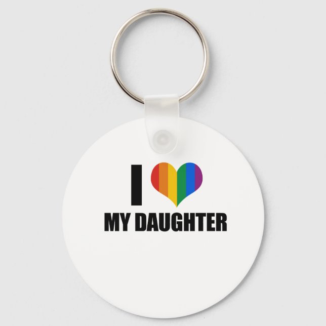 I Love my gay daughter Keychain (Front)