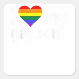 I Love My Gay Son Shirt Women Vintage Gay Pride  Square Sticker