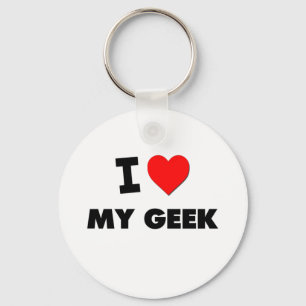 I Love My Geek Keychain