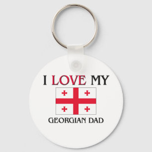 I Love My Georgian Dad Keychain