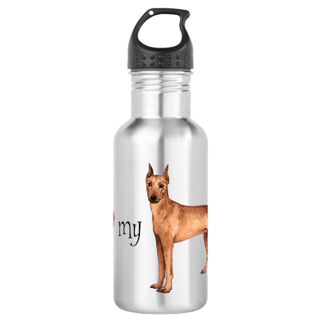 I Love my German Pinscher 532 Ml Water Bottle (Front)