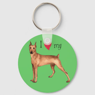 I Love my German Pinscher Keychain