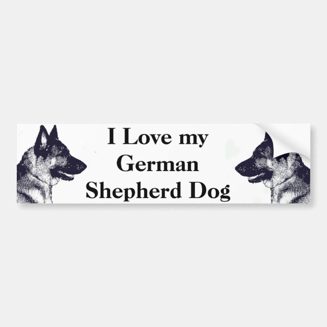 I Love my German Shepherd Bumper Sticker (Front)
