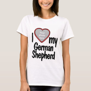 I Love My German Shepherd Cute Heart Photo Frame T-Shirt
