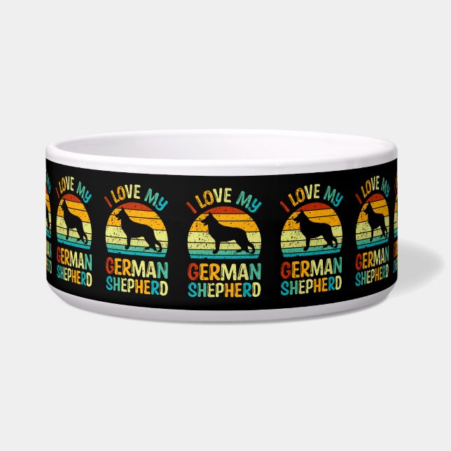 I Love My German Shepherd Dog Blue Brown Sunset  (Front)
