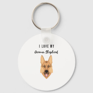 I Love My German Shepherd Keychain