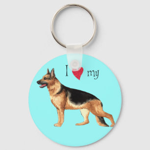 I Love my German Shepherd Keychain