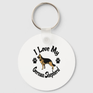 I Love My German Shepherd Keychain