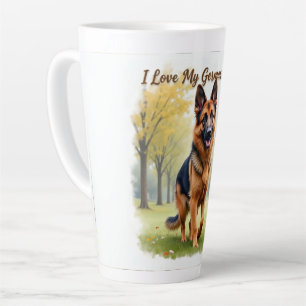 I Love My German Shepherd Latte Mug