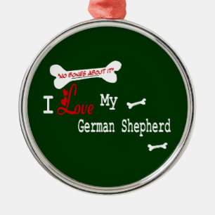 I Love My German Shepherd Metal Ornament