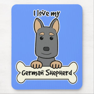 I Love My German Shepherd Mouse Pad