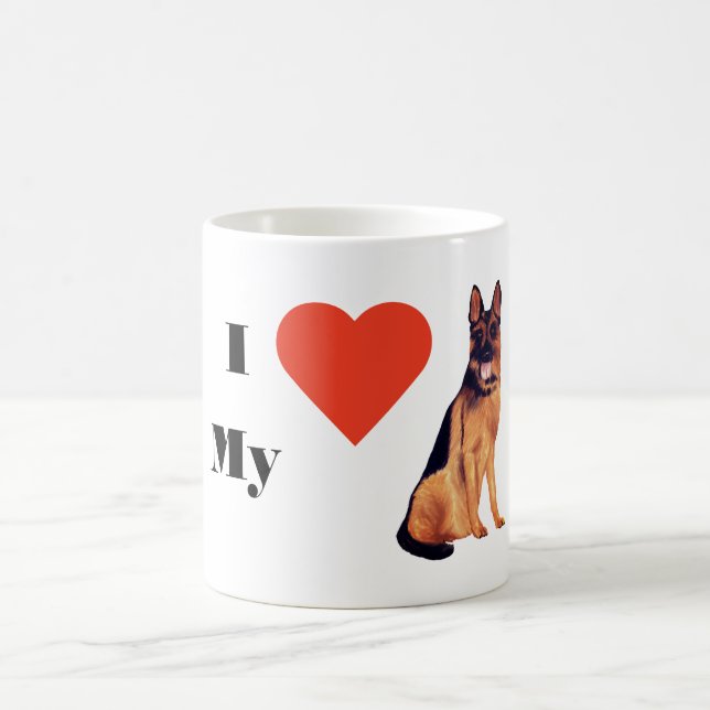 I Love my German Shepherd Mug (Center)