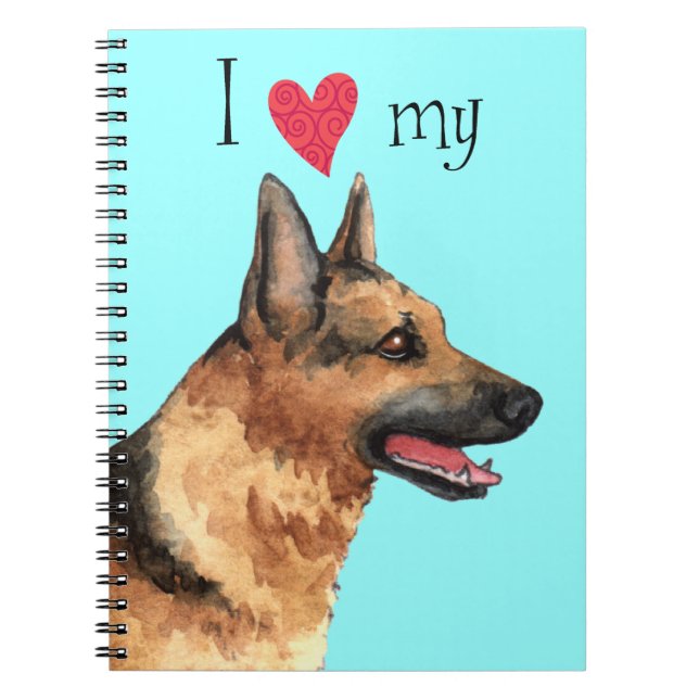 I Love my German Shepherd Notebook (Front)