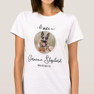I Love My German Shepherd Personalized Dog Photo T-Shirt