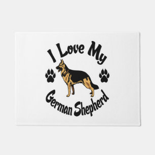 I Love My German Shepherd Tee Shirt  Doormat