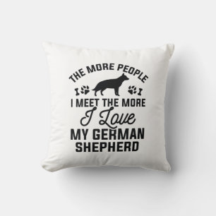I Love My German Shepherd Throw Pillow