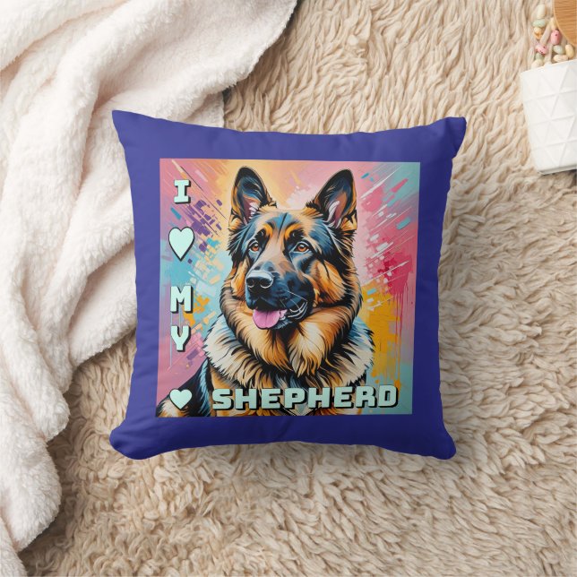 I love my German Shepherd Throw Pillow (Blanket)
