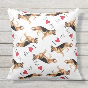 I Love my German Shepherd Throw Pillow