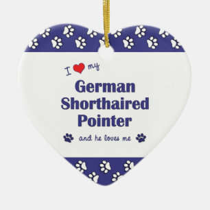 I Love My German Shorthaired Pointer (Male Dog) Ceramic Ornament