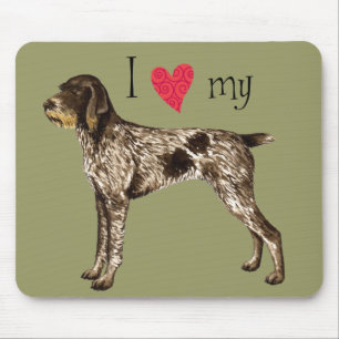 I Love my German Wirehaired Pointer Mouse Pad