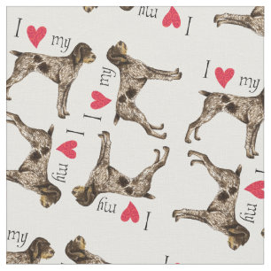 I Love my German Wirethaired Pointer Fabric