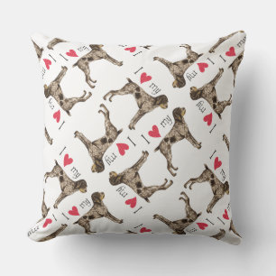 I Love my German Wirethaired Pointer Throw Pillow