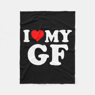 I Love My Gf Girlfriend Red Heart Valentines Day G Fleece Blanket