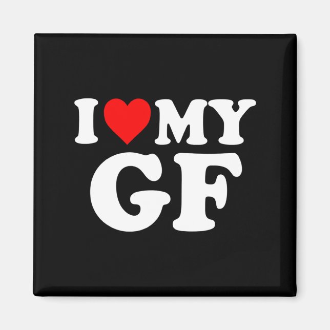 I Love My Gf Girlfriend Red Heart Valentines Day G Magnet (Front)